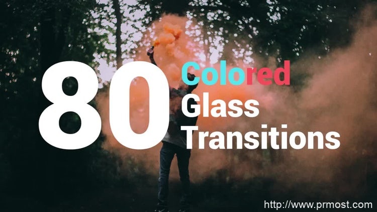 013-80组创意玻璃效果转场过渡效果Pr模版，80 Colored Glass Transitions