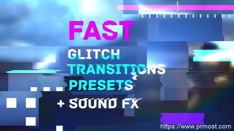 099信号干扰转场Pr预设Pr模版，Fast Glitch Transitions Presets