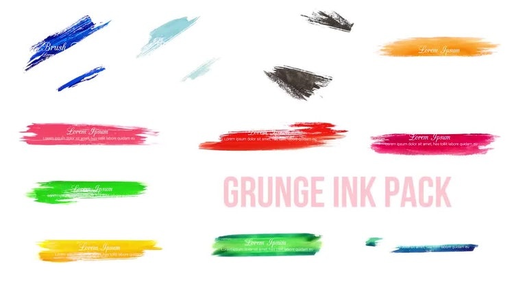 104水墨水彩图片展示Pr模版，Grunge Ink Pack