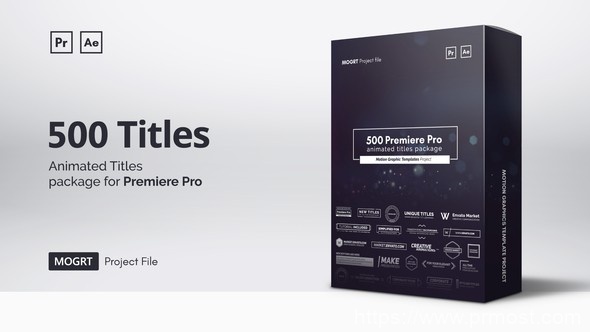 121-500组创意文字动画Pr预设AE模版，Mogrt Titles – 300 Animated Titles for Premiere Pro & After Effects