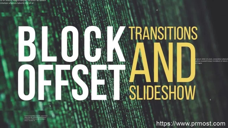 131马赛克位移视频转场过渡Pr模版，Block Offset Transitions & Slideshow