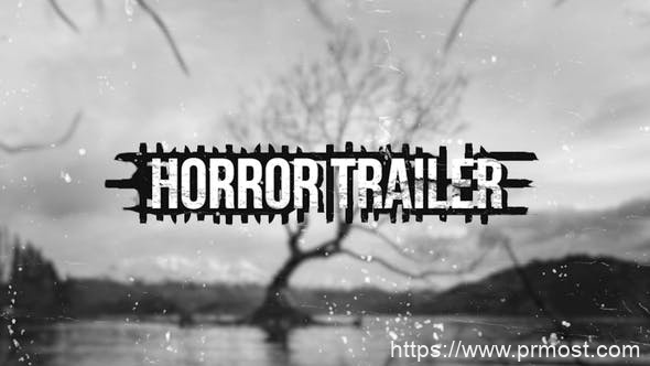 249恐怖风格文字特效Pr模版，Horror Trailer