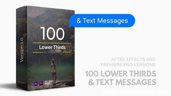 271-100组文字标题字幕条动画MOGRT预设AE模版，100 Lower Thirds and Messages for Premiere Pro & After Effects