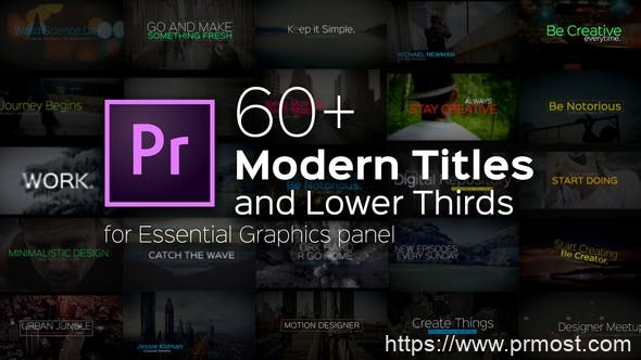 328现代时尚文字标题动画字幕条动画Pr预设 ，Modern Titles and Lower Thirds for Premiere Pro