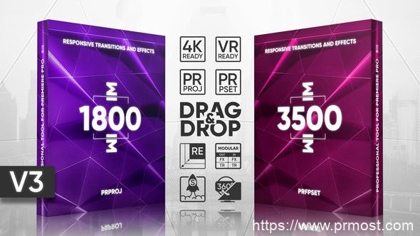 352-5000组创意转场过渡特效Pr预设Pr模版，Transitions Presets Pack