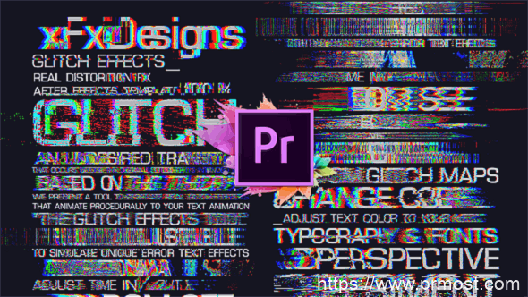 362-30组信号干扰文字特效Mogrt预设Pr模版，30 Glitch Text Presets For Premiere Pro | Mogrt