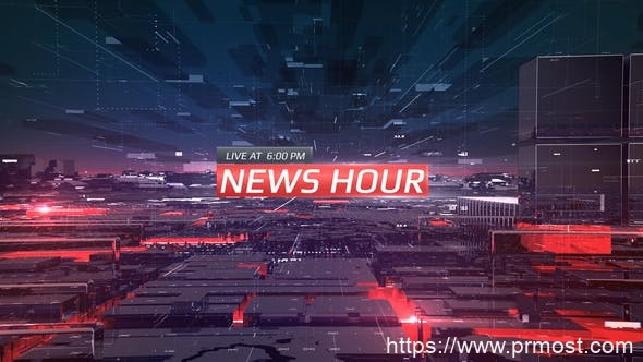 369新闻电视栏目包装Mogrt动画Pr预设，News Hour