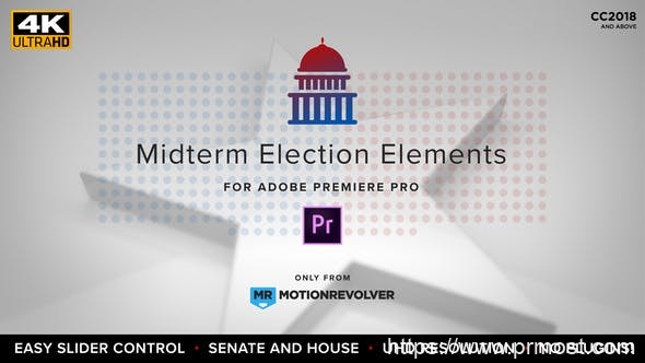 384选举视频包装Mogrt动画Pr预设，Midterm Election Elements – House & Senate | MOGRT for Premiere Pro