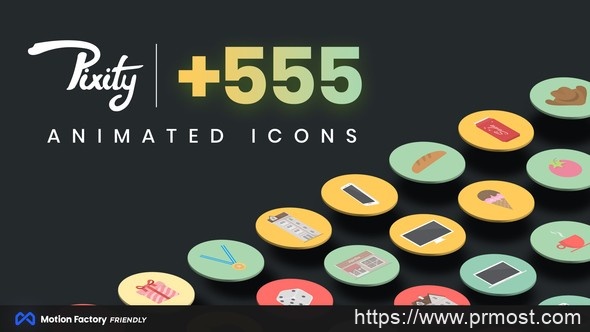 386创意Icons图标Mogrt动画Pr预设，Pixity Animated Icons for Premiere Pro