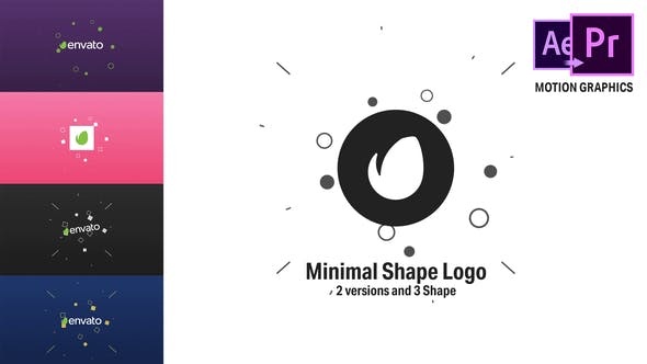 387迷你形状logo演绎Mogrt动画AE模版，Minimal Shape Logo
