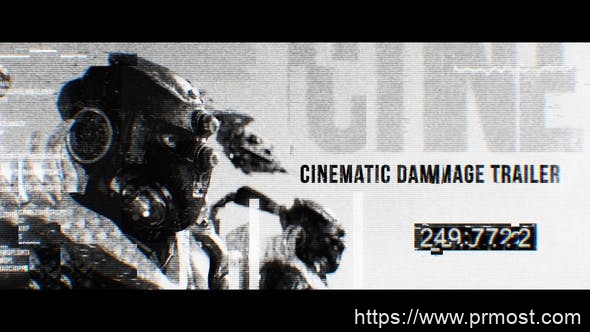 392电影预告信号干扰文字特效Pr模版，Cinematic Damage Trailer