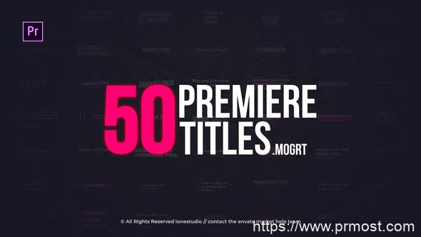 434-50组创意文字标题Mogrt预设Pr预设，Minimal Titles | Essential Graphics