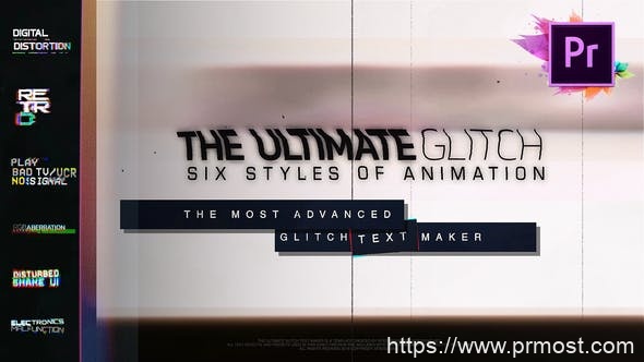 438-70组信号干扰文字标题Mogrt动画Pr预设，70 Glitch Title Animation Presets Pack | Glitch Text Maker For Premiere Pro | MOGRT