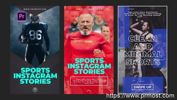 440INS风格竖屏体育视频包装Pr预设，Sports Instagram Stories
