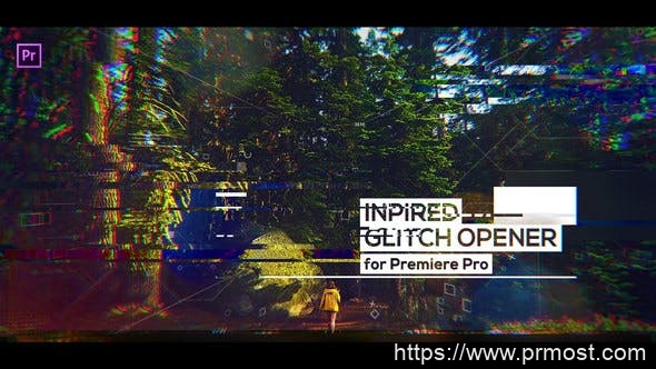 445信号干扰视频开场Pr模版，Glitch Inspired Opener for Premiere Pro