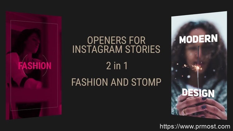 493竖屏手机视频宣传Pr模版，Instagram Stories Slideshow