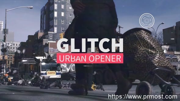 502信号干扰视频开场Pr模版，Glitch Urban Opener