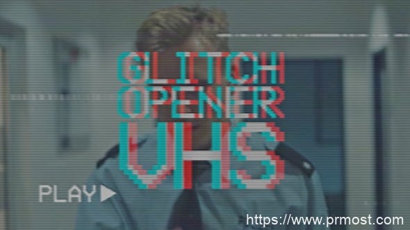 506信号干扰视频开场Pr模版，Glitch Opener VHS