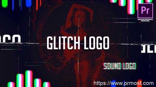 526音频信号干扰logo演绎动画Pr模版，Sound Glitch – Logo Reveal