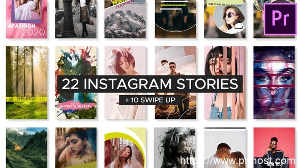 539时尚INS竖屏视频包装Pr模版，Fresh Instagram Stories