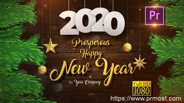559圣诞节新年节日2020年视频开场mogrt动画Pr预设，Christmas and New Year Opener 2020