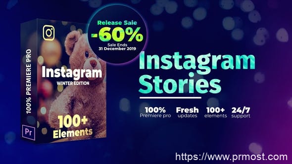 571手机竖屏INS展示Mogrt预设Pr预设，Instagram Stories