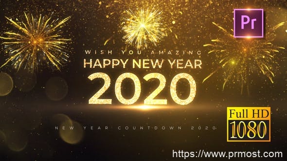 572-2020新年倒计时Mogrt预设Pr预设，New Year Countdown 2020 – Premiere PRO