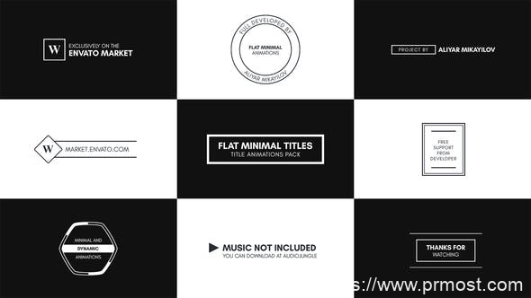 576迷你扁平化创意文字特效Mogrt预设Pr预设，Flat Minimal Titles – Essential Graphics