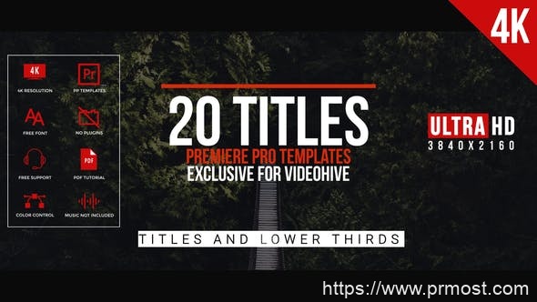 579现代迷你文字标题Mogrt动画Pr预设，Modern Minimal Titles For Premiere Pro