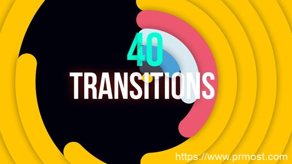 617迷你创意转场过渡特效Mogrt动画Pr预设，Minimal Colorful Transitions