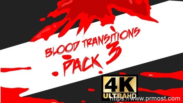 4K卡通液体血液图形包转场视频素材，Blood Transitions Pack 3