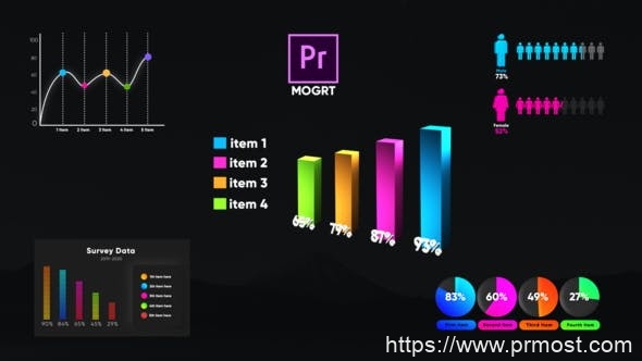 704数据信息图表Mogrt预设Pr预设，Infographic Smart Graphs-MOGRT