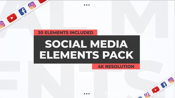 737社交媒体视频包装Pr模版，Social Media Elements Pack – Premiere Pro