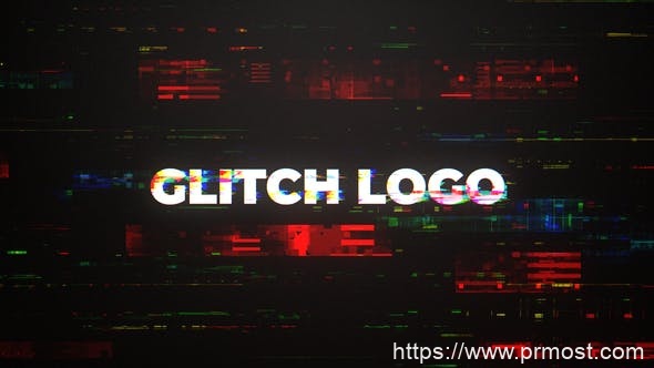 760数字科技信号干扰文字特效Mogrt动画Pr预设，Digital Glitch Intro Mogrt