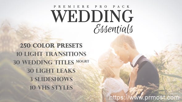 823婚礼文字特效Mogrt动画Pr预设AE模版，Wedding Essentials Pack for Premiere Pro