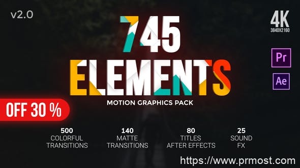 836转场过渡特效Mogrt动画Pr预设AE模版，Transitions Pack