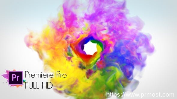 841多彩烟雾特效logo演绎Pr模版，Colorful Smoke Logo Reveal – Premiere Pro