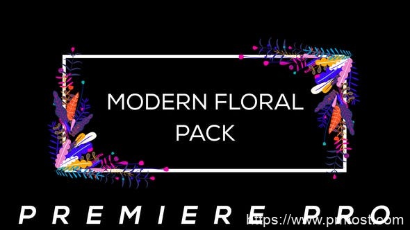 850现代创意视频包装Mogrt动画Pr预设，Modern Flower Pack