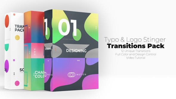 854创意视频转场过渡特效Pr模版，Typo & Logo Stinger Transitions Pack