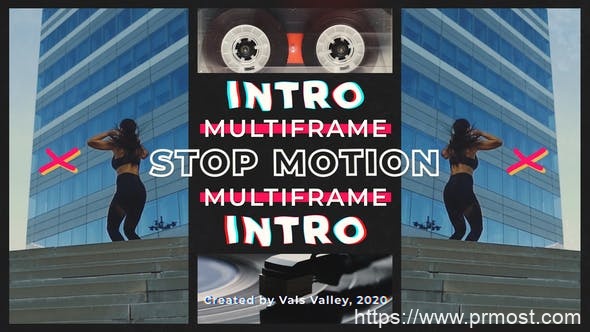 869PR模板创意分屏排版视频包装片头,Stop Motion Multiframe Intro 31517604