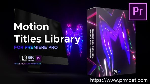 0933二维卡通文字标题动画Mogrt动画Pr模版，Motion Titles Library for Premiere Pro