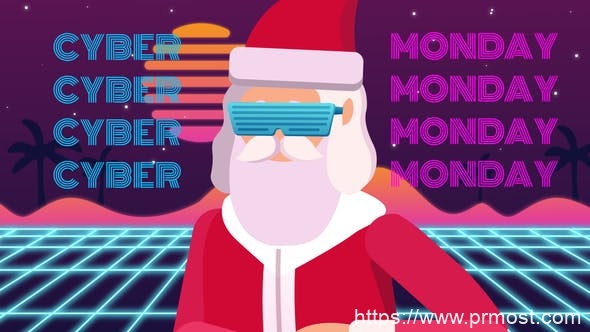0935圣诞节视频包装Mogrt动画Pr模版，Cyber Monday Promo