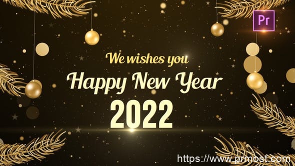 1001-2022新年片头Mogrt动画Pr模版，New Year Greetings 2022_Premiere PRO