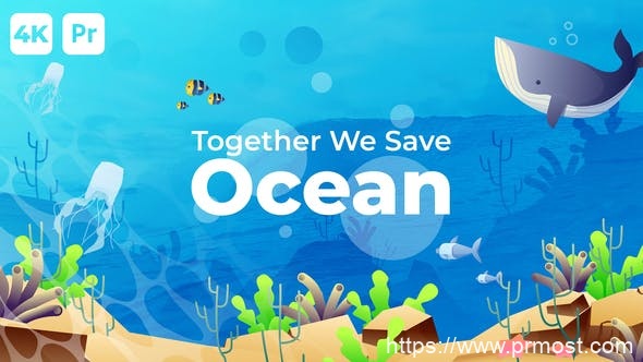 1151创意视频图片包装Mogrt动画Pr模版，Save The Ocean Slideshow | Premiere Pro MOGRT