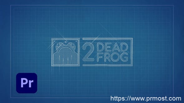 1178科技风格logo演绎Mogrt动画Pr模版，Blueprint Logo Reveal for Premiere Pro