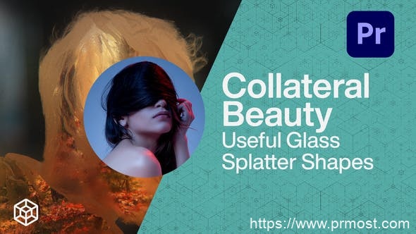 960人物剪影特效视频Mogrt动画Pr模版，Collateral Beauty – Useful Glass Splatter Shapes