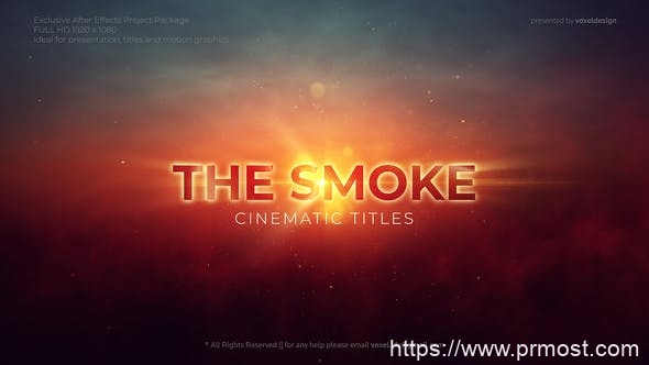 972烟雾特效文字标题Mogrt动画Pr模版，The Smoke Cinematic Titles