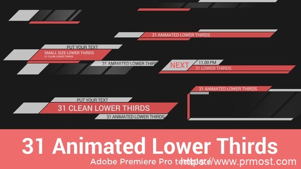 1227-31个下半部动画标题时尚展示Pr模板31 Animated Lower Thirds for Premiere Pro