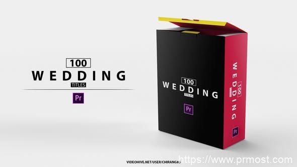 1245-爱的100个婚礼标题动态展示Pr模板100 Wedding Titles of Love | Premiere Pro