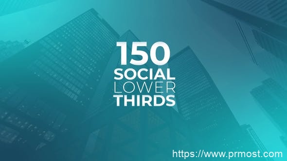 1248-150个社交媒体下三分之一标题动态展示Pr模板150 Social Media Lower Thirds